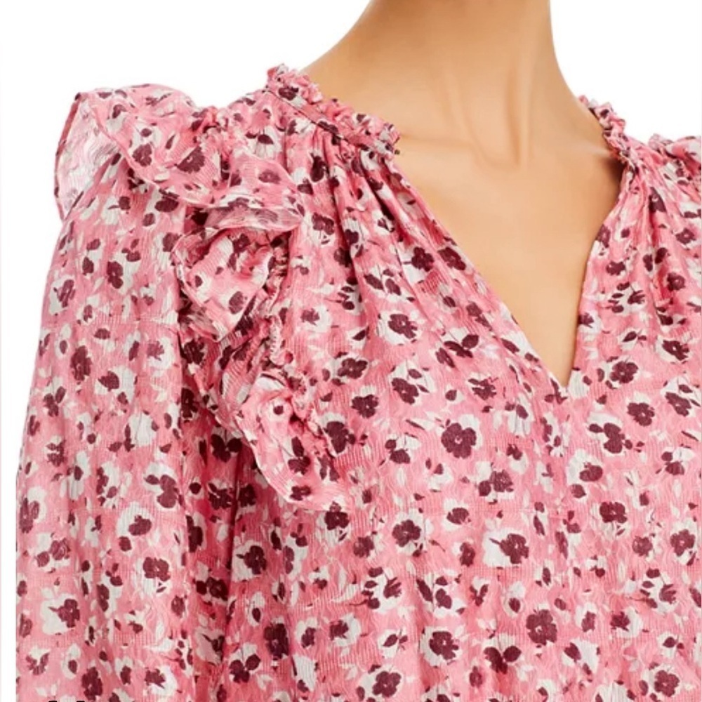 NWT Ramy Brook Printed Penelope Ruffle Mini Dress Size Medium - Picture 2 of 13
